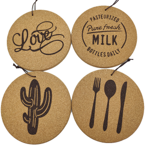 Explosive new heat insulation mat Nordic simple kitchen anti-scald plate mat can hang round cork coasters