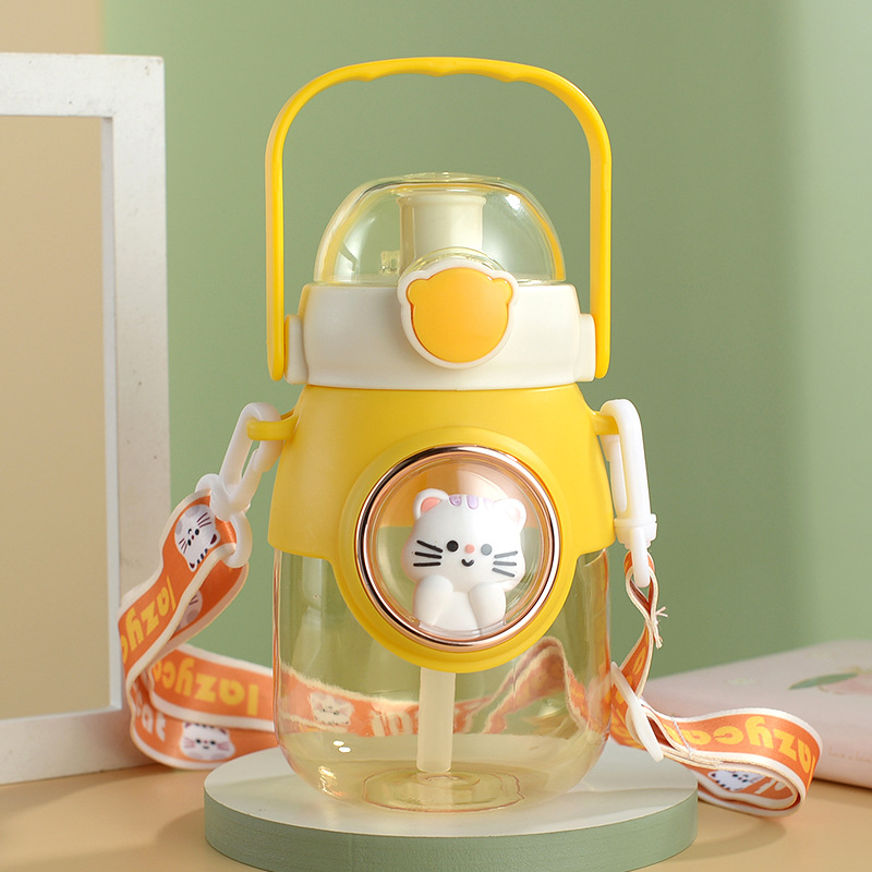 Through space capsule plastic cup food grade pc plastic large capacity girl baby water bottle for school