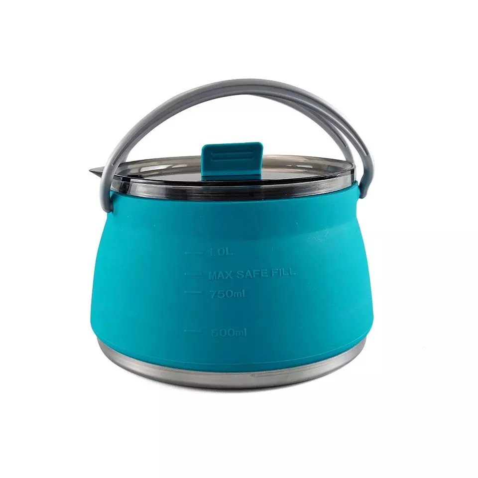 Stainless steel multifunctional silicone foldable camping kettle Featured Image