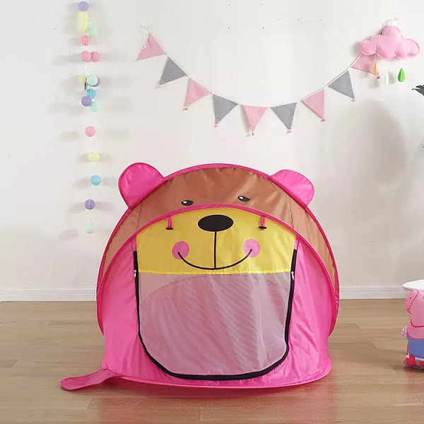 2022 Wholesale Foldable Children’s Cartoon Bear Pop Up Toy Tents Kid’s Indoor And Outdoor Toy Teepee