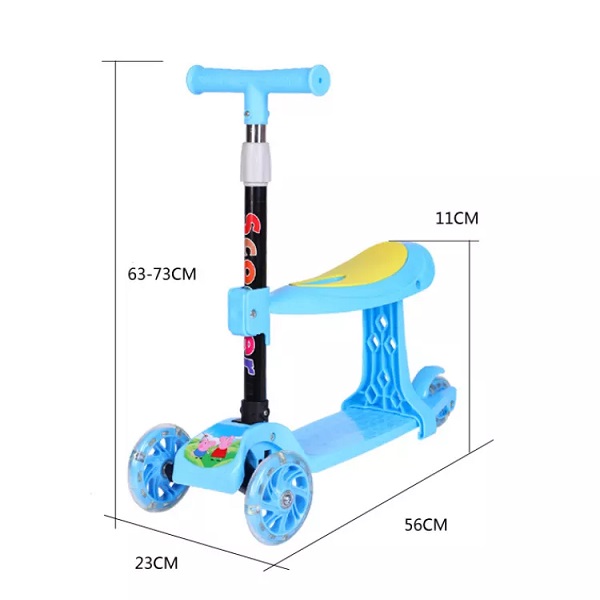 2022 Popular Scooter For Kids 3 Light Emitting Wheels Folding Kick Scooters