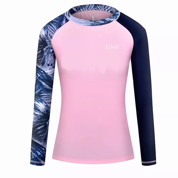 New Women’s Rash Protection Beach Long-Sleeve Surfing Swim Top Water Sports Gym Diving Suit Quick-Drying UPF50+