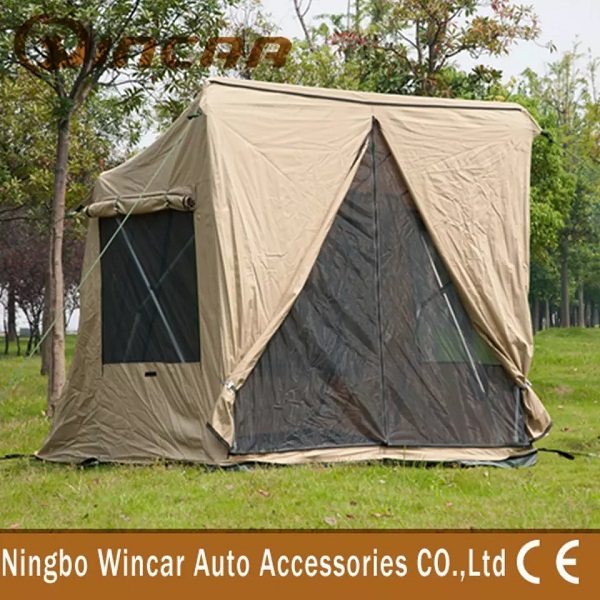 280G Canvas 30-Second Ground Tent Quick Up Tent With AWNING