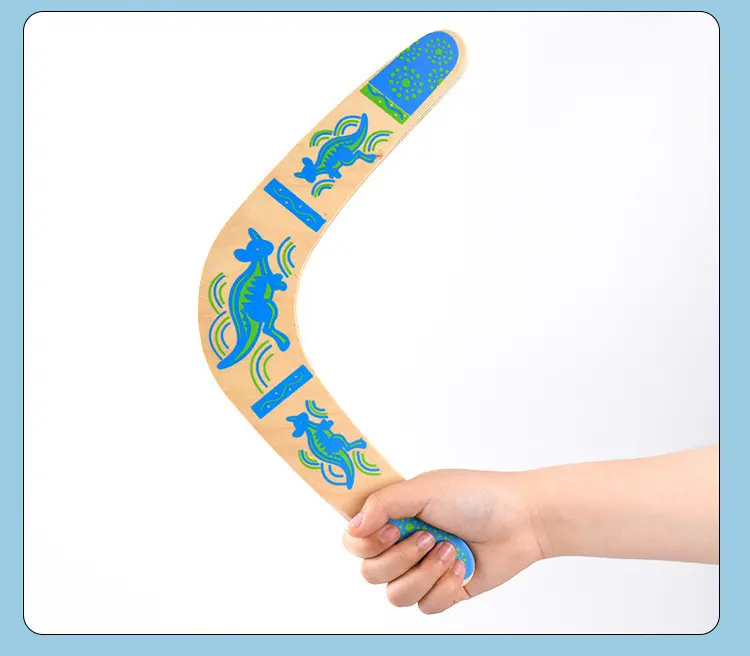 Custom Wholesale Wooden Boomerang Disc Flying Toys for Children Outdoor Sport Game Bumerang Windstick Returning Saucer