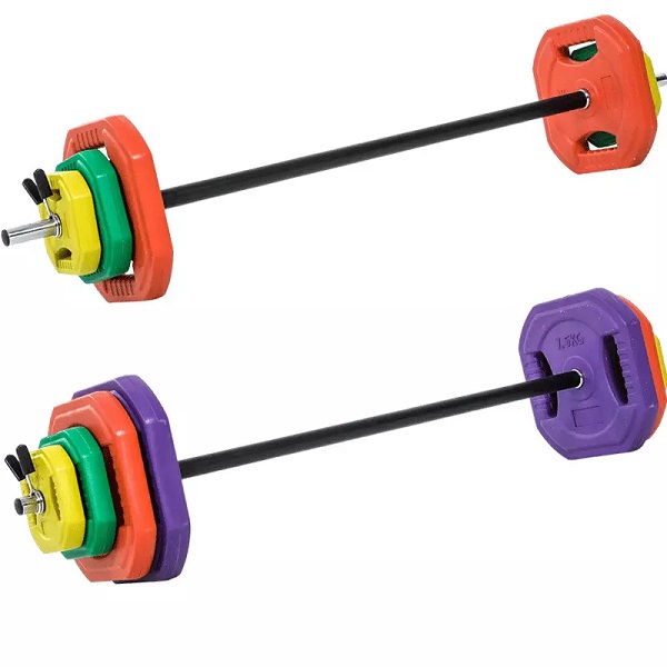 Hot Selling Dumbbell and Barbell 20 KG Adjustable weight Barbell set for Aerobic training